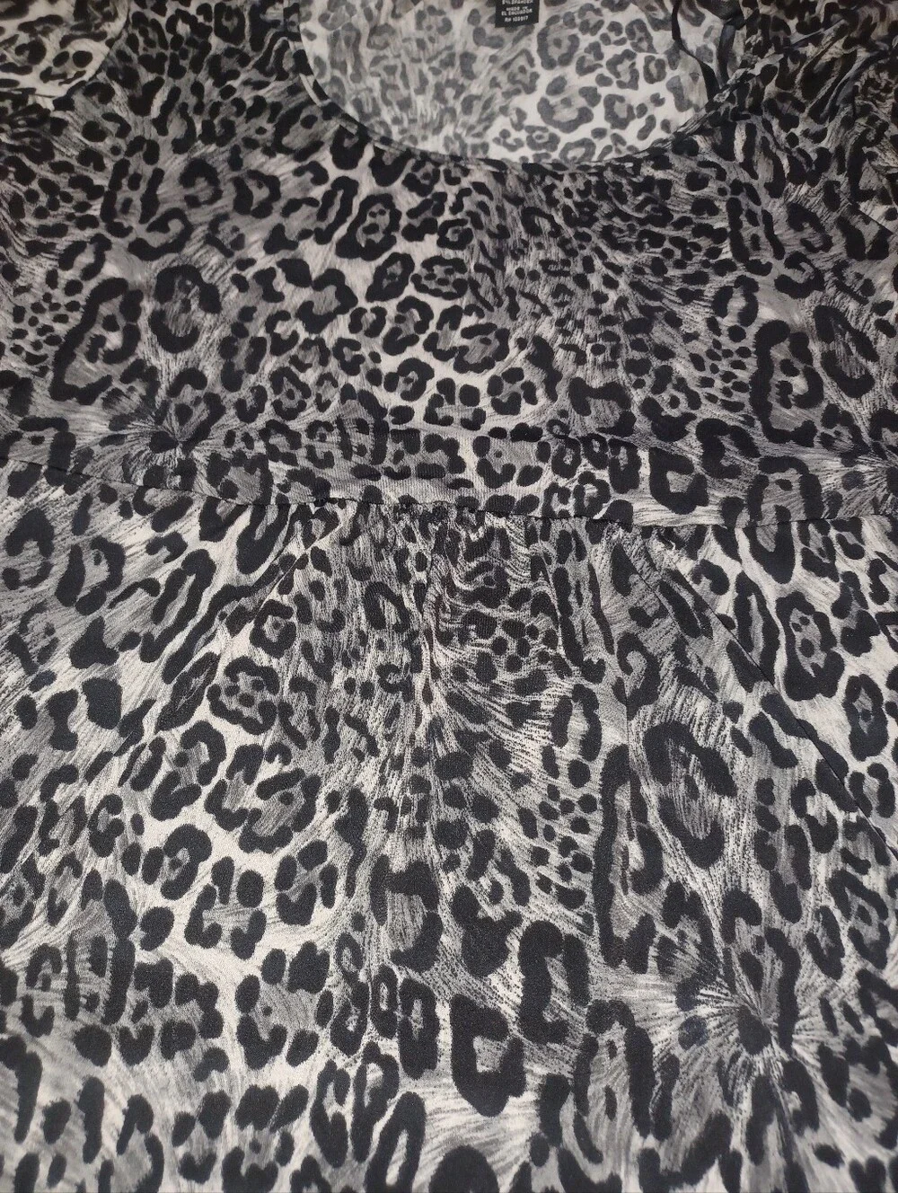 Style & Co. Black and Gray Leopard Print Tunic Top